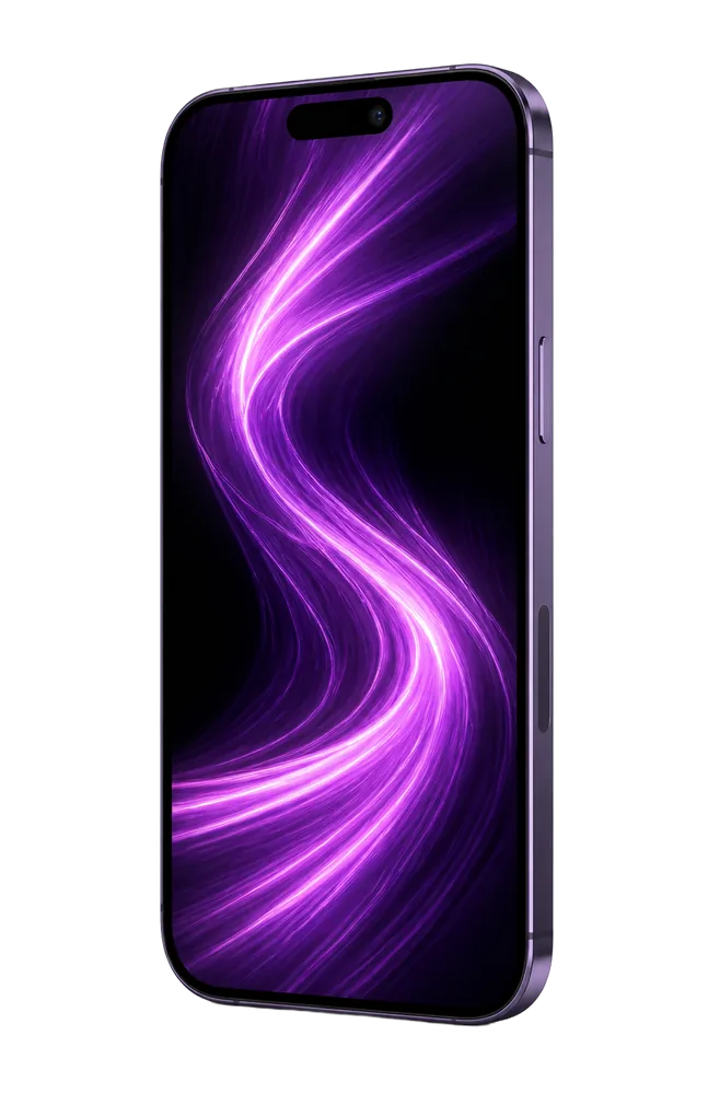 iPhone 15 Pro in Purple, front view