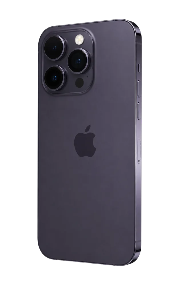 iPhone 15 Pro in Purple, back view